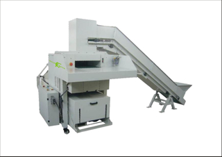 Medium duty industrial shredder with baler for paper and cardboard