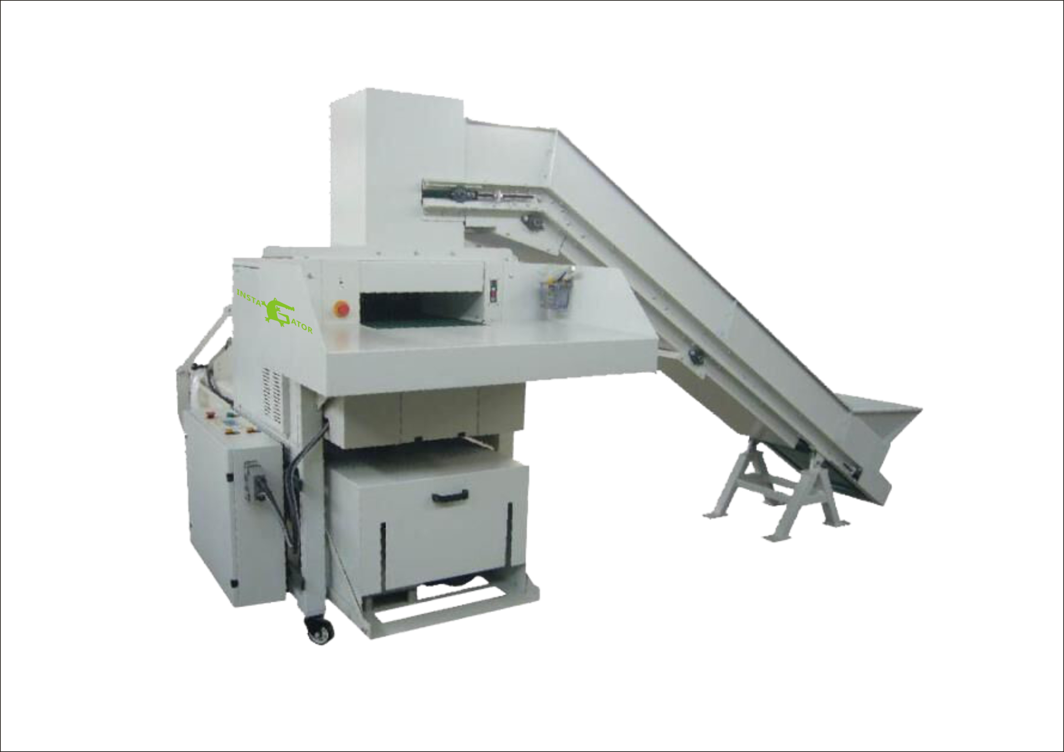 Medium duty industrial shredder with baler for paper and cardboard