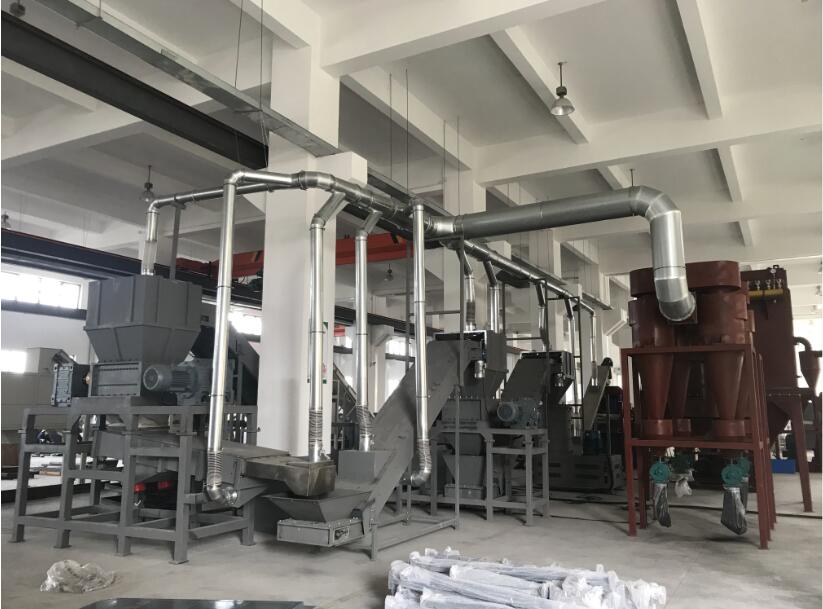 Industrial Toner Cartridge Recycling Line with separate ferrous metal and non-ferrous metals and plastics (500 - 800kg/hr)