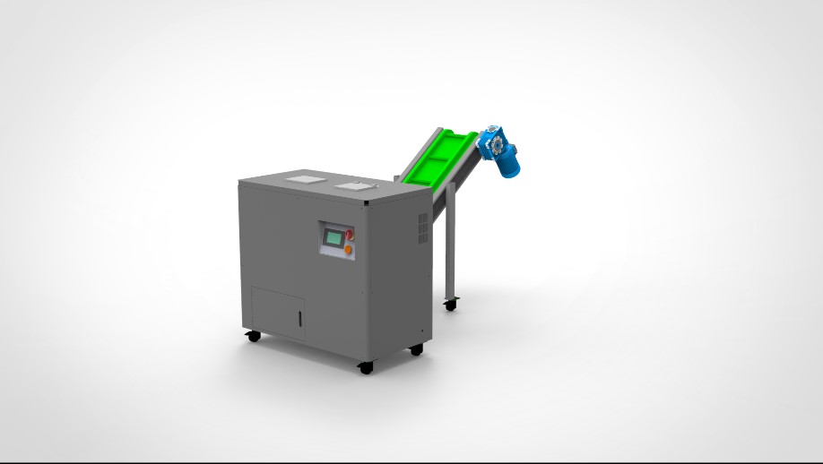 E-waste destruction hard drive hard disk and SSD combo shredder with conveyor