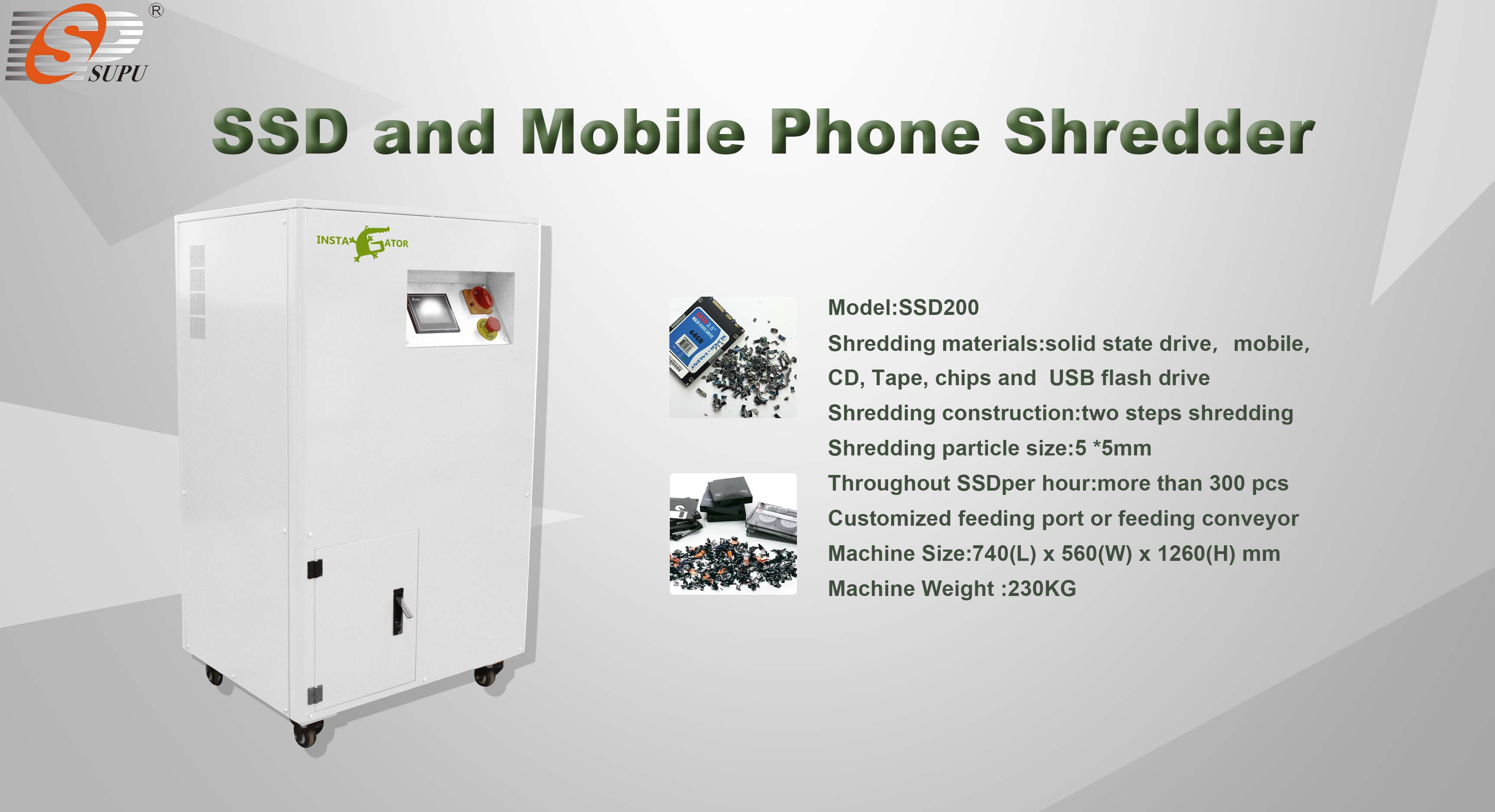Supu Portable Small Crushers, Practical Solid-state Drive Devices, Mobile Phone Shredders