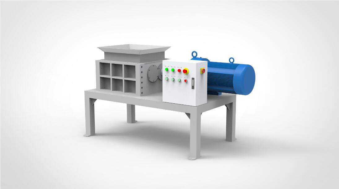 Multiple purpose waste recycling two shaft shredder for home use.