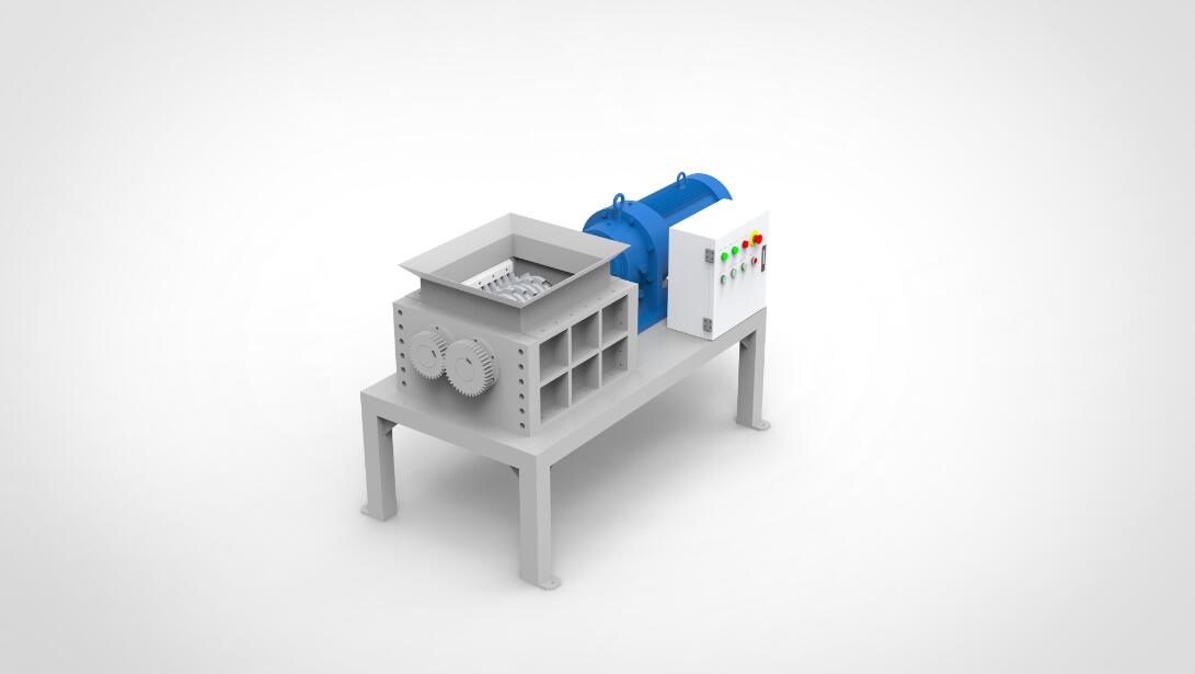 Multiple purpose waste recycling two shaft shredder for home use.