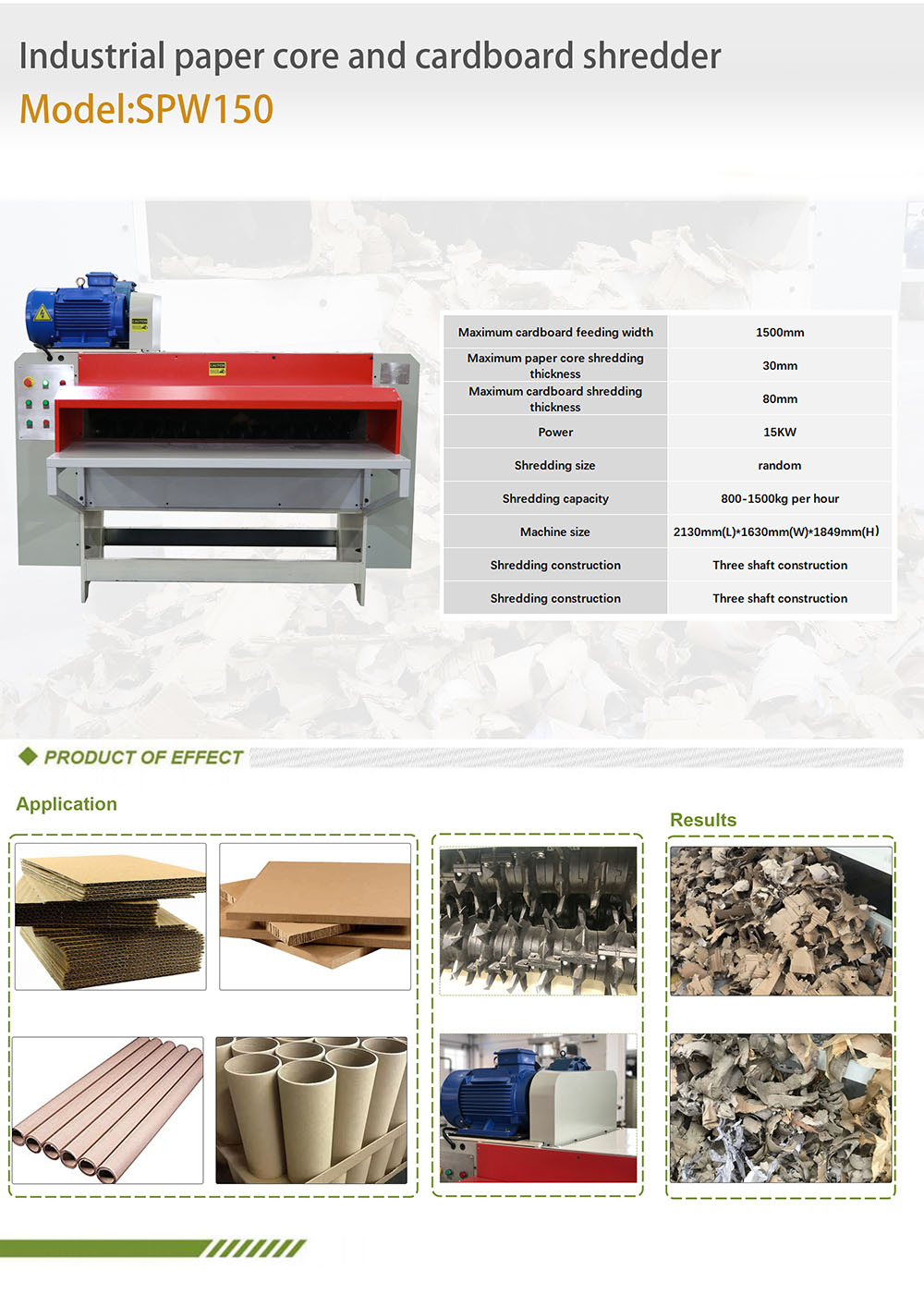 Three-axis Shredder, Certified Industrial-grade Shredder, Paper Tube, Paper Roll and Paper Tube Shredding and Processing Machine