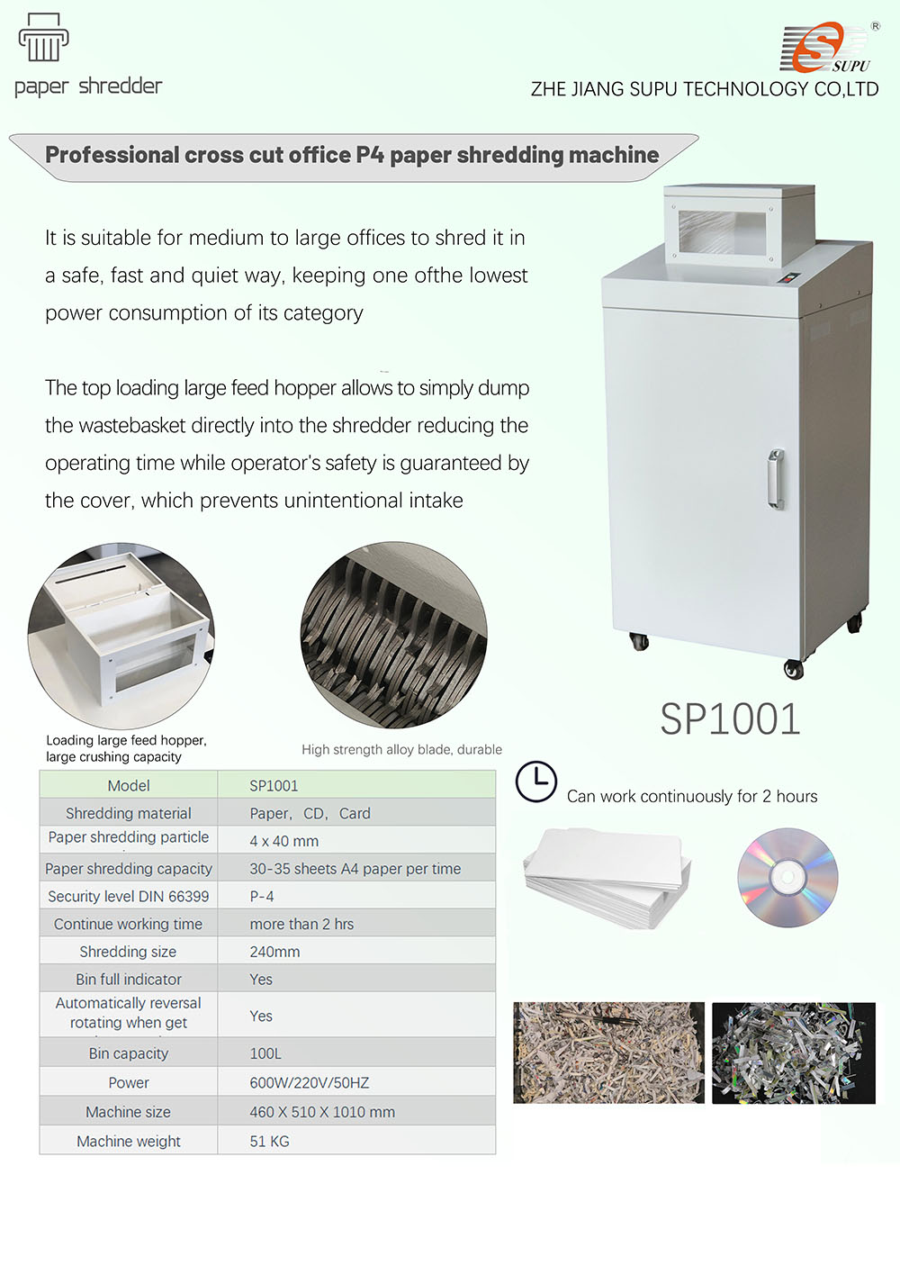 Portable Small Paper Shredder, Suitable for Daily Office Use, for Shredding A3/A4 Paper, with Movable Rollers